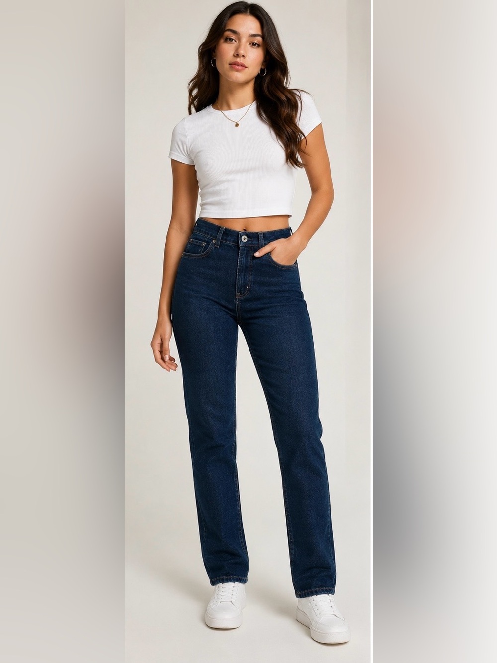 Abercrombie & Fitch Slim Straight Ultra High Rise Jeans - Dark Blue Size 6